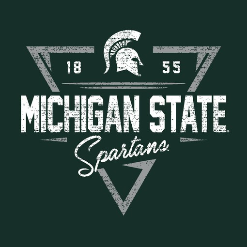 Michigan State Spartans Faded Retro Basketball Vintage NCAA Shirt - Image 2
