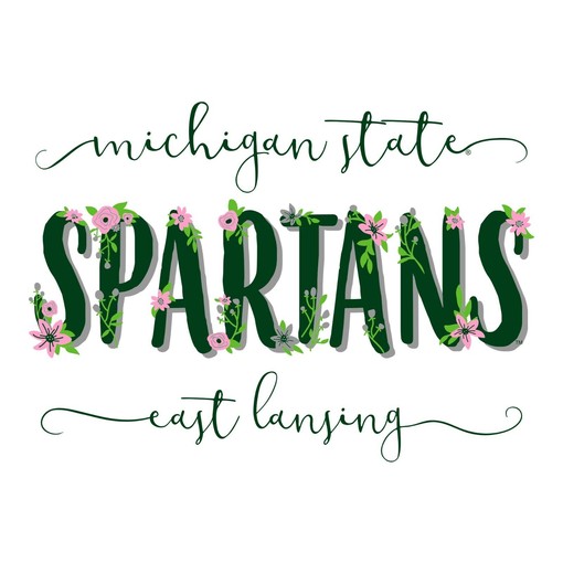 Michigan State Spartans Hibiscus Pattern Blocks Retro NCAA Shirt - Image 2