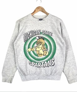Michigan State Spartans Msu Sweatshirt, Vintage 90's Michigan State University Spartans Hoodie, NCAA Shirts for Men