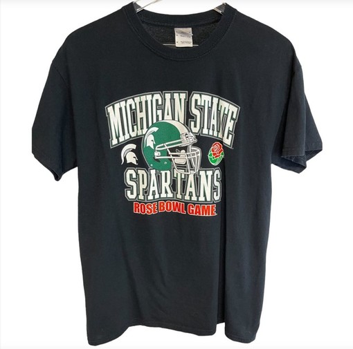 Michigan State Spartans Rose Bowl Shirt, Vintage 90's MSU Spartans T-Shirt for NCAA Shirts Fans
