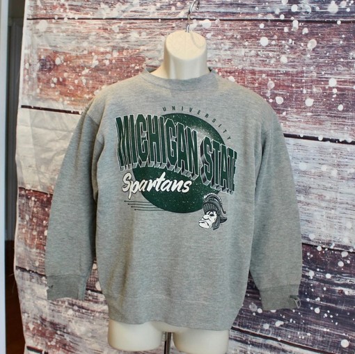 Michigan State Spartans Sweatshirt or Hoodie, Vintage 90's MSU Spartans Shirt for NCAA Shirts Fans