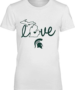 Michigan State State Love Design Shirt for Spartan Fans