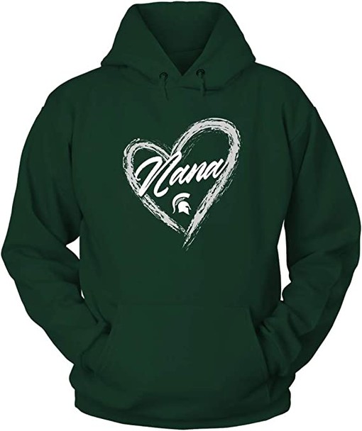 Michigan State Team Logo Heart Shape Nana Shirt for Spartan Fans