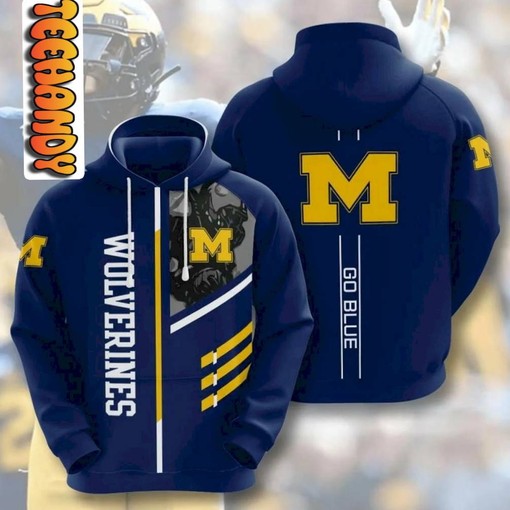 Michigan Wolverines All Over Print Hoodie with Unique Graphic Design