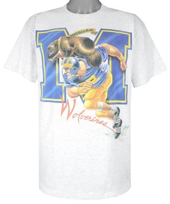 Michigan Wolverines Big Logo Vintage T-Shirt - NCAA Football Fan Gear