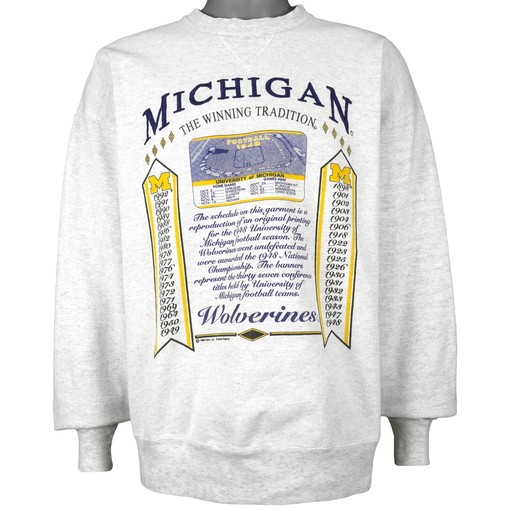 Michigan Wolverines Crew Neck Sweatshirt, 1994 Vintage NCAA Shirt - Unisex Sport Sweatshirt Hoodie Gift