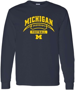 Michigan Wolverines Identity Stamp Crewneck Shirt for Sports Teams and Fans