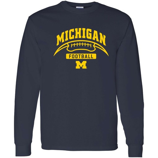 Michigan Wolverines Identity Stamp Crewneck Shirt for Sports Teams and Fans