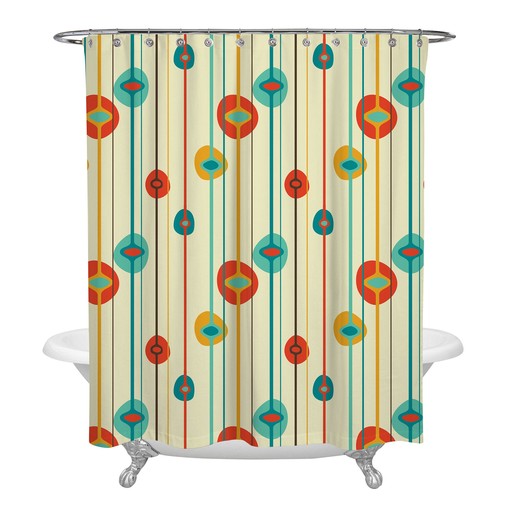 Mid Century Atomic Balls Shower Curtain and/or Bathroom Set with Retro Bathroom Decor for a Nostalgic Touch - Image 3