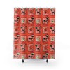 Mid Century Modern Atomic Kitty Christmas Shower Curtain, Festive Bathroom Decor, Vintage Tub Accessory