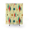 Mid Century Modern Atomic Starburst Diamond Durable Polyester Shower Curtain