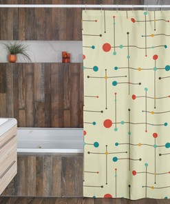 Mid Century Modern Bath Set, Shower Curtains & Towels, Retro Accessories