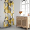 Mid Century Modern Color Block Retro Minimalist Geometric Shower Curtain for Contemporary Bath Decor
