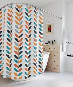 Mid Century Modern Flower Shower Curtain in Different Colors - Classic and Cool Bathroom Decor