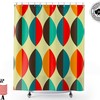 Mid Century Modern Geometric Shower Curtain with Vintage Bathroom Decor