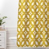 Mid Century Modern Gold Starburst Geometric Shower Curtain, Designer Bathroom Decor