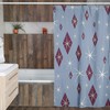 Mid Century Modern Inspired Blue Shower Curtain, Vintage Bathroom Decor, Unique Tub Accessory