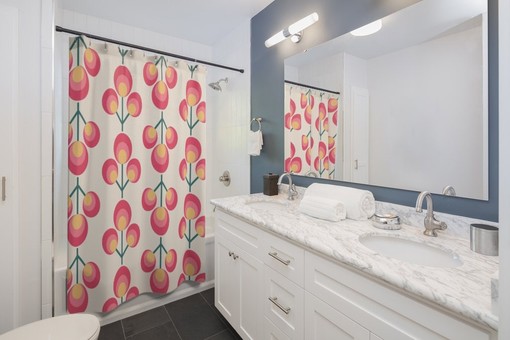 Mid Century Modern Minimalist Luxury Shower Curtain for College Dorms - Image 2