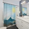Mid Century Modern Mountains Sunrise Nature Lover Shower Curtain