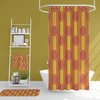 Mid Century Modern Retro Bathroom Decor Set - Waffle Weave Shower Curtain, Towels, and Bath Mat
