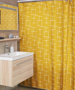 Mid Century Modern Retro Wave Unique Design Shower Curtain for Retro Bathroom Accessories
