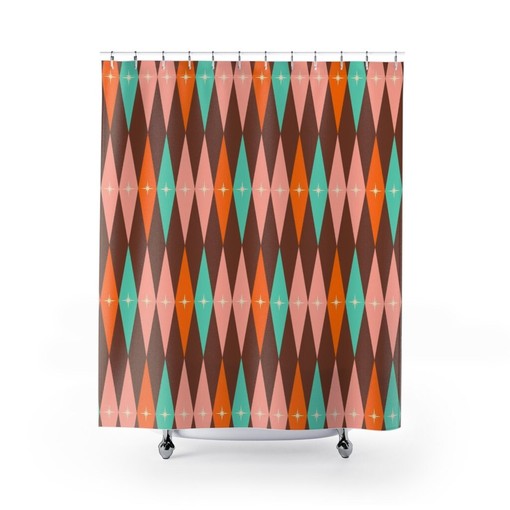 Mid Century Modern Shower Curtains, MCM Shower Accessory, Timeless Design for Retro Bathroom Decor - Image 2
