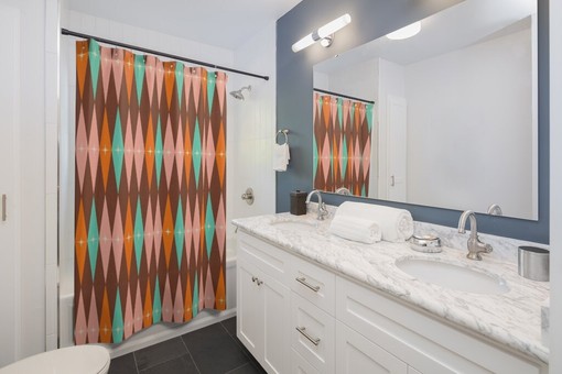 Mid Century Modern Shower Curtains, MCM Shower Accessory, Timeless Design for Retro Bathroom Decor - Image 3