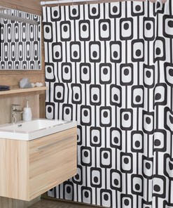 Mid Century Modern Shower Curtains - MCM Shower Accessory with Vintage Touch