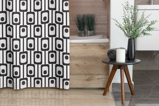 Mid Century Modern Shower Curtains - MCM Shower Accessory with Vintage Touch - Image 3