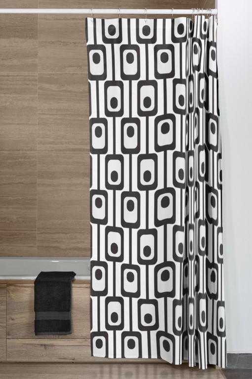 Mid Century Modern Shower Curtains - MCM Shower Accessory with Vintage Touch - Image 4