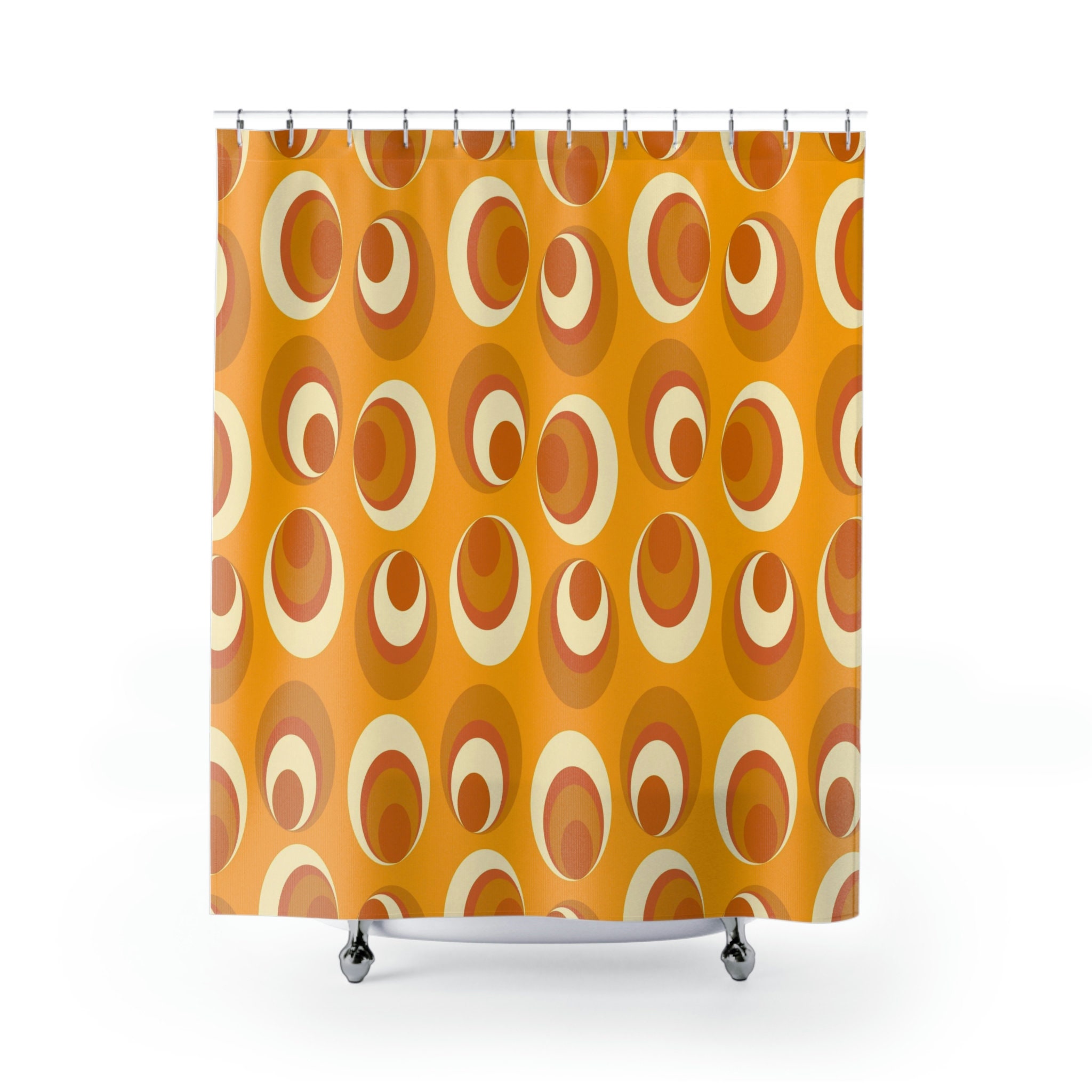 Mid Century Modern Tub Curtain, Vintage Bathroom Decor, Unique Tub Accessory - Image 2