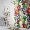 Mid Summer Bloom Floral Shower Curtain or Bath Set for Nature Lovers - Refreshing and Exotic Bathroom Decor
