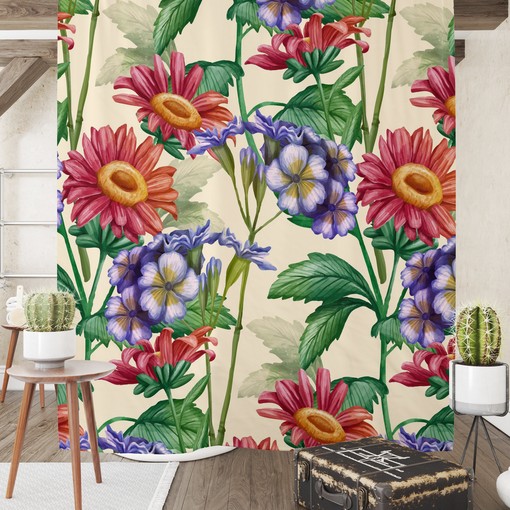 Mid Summer Bloom Floral Shower Curtain or Bath Set for Nature Lovers - Refreshing and Exotic Bathroom Decor - Image 2