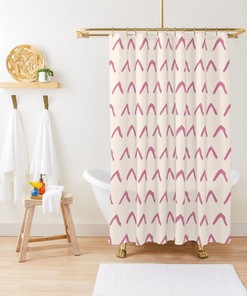 Mid-Century Abstract Boho Shower Curtain - Trendy and Eco-Friendly Waterproof Material