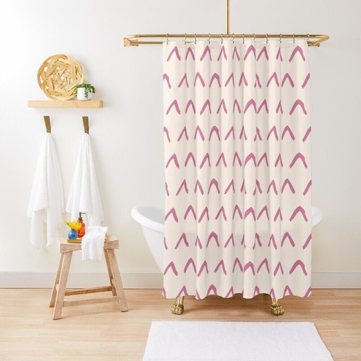 Mid-Century Abstract Boho Shower Curtain - Trendy and Eco-Friendly Waterproof Material