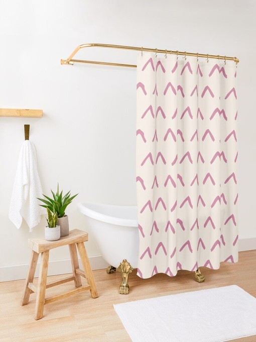 Mid-Century Abstract Boho Shower Curtain - Trendy and Eco-Friendly Waterproof Material - Image 2
