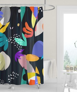Mid-Century Matisse Abstract Cutouts Shower Curtain with Whimsical Design