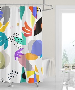 Mid-Century Matisse Colorful Abstract Cutouts Shower Curtain