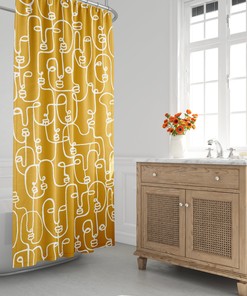 Mid-Century Modern Shower Curtain, Unique Bath Decor, Contemporary Style
