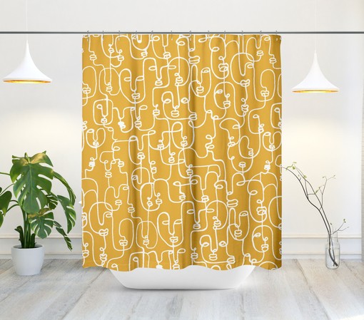 Mid-Century Modern Shower Curtain, Unique Bath Decor, Contemporary Style - Image 2