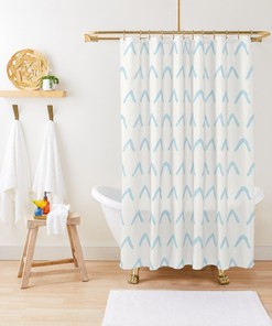 Mid-Century Sunset Shower Curtain - Trendy Boho Abstract Patterns for Eco-Friendly Bath Decor