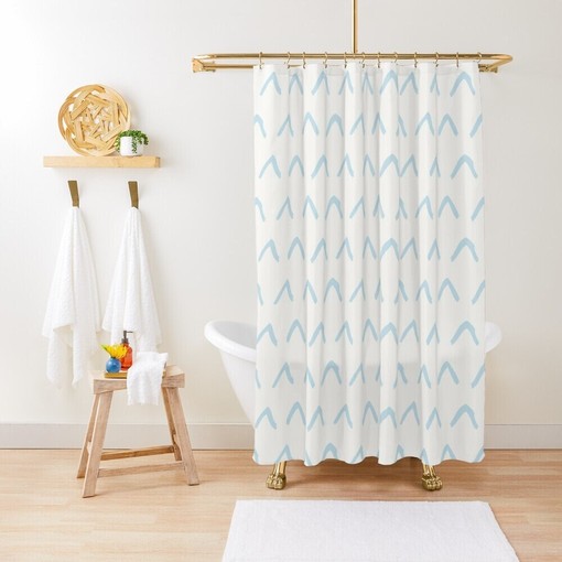 Mid-Century Sunset Shower Curtain - Trendy Boho Abstract Patterns for Eco-Friendly Bath Decor