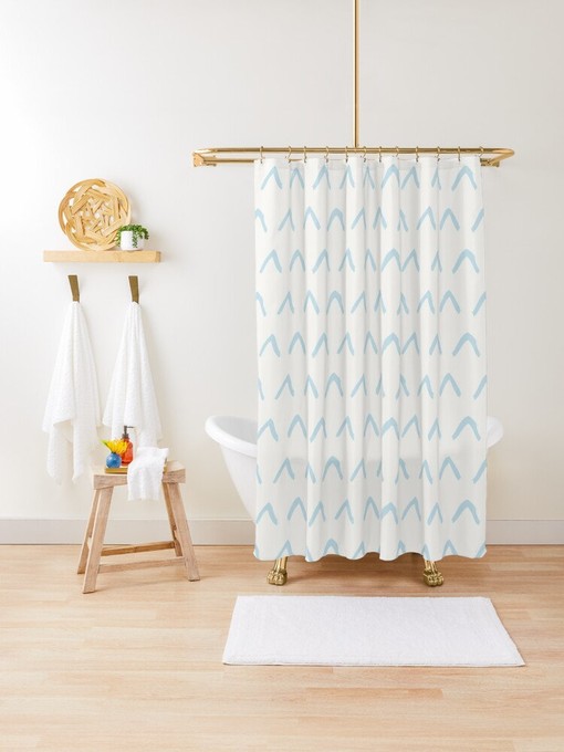 Mid-Century Sunset Shower Curtain - Trendy Boho Abstract Patterns for Eco-Friendly Bath Decor - Image 2