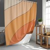 Mid-century Orange Retro Pattern Shower Curtain and Mat, Vintage Bathroom Decor