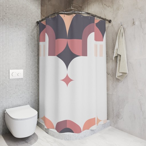 Mid-century Tribal Shower Curtain | Primitive but Fashionable | Vintage Bathroom Shower Curtains - Image 2