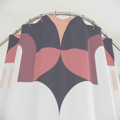 Mid-century Tribal Shower Curtain | Primitive but Fashionable | Vintage Bathroom Shower Curtains - Image 3