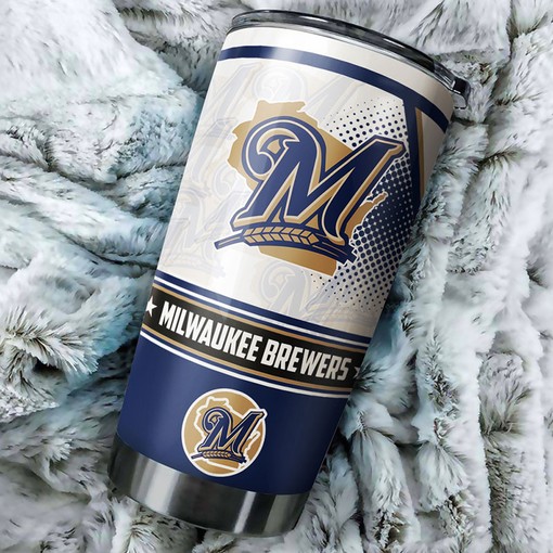 Milwaukee Brewers Awesome Design MLB Tumbler - Baseball Tumbler