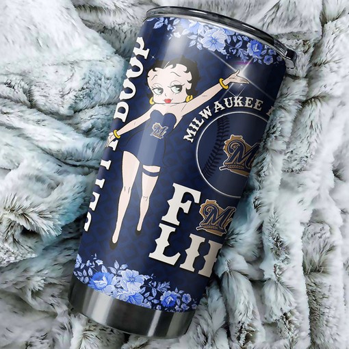 Milwaukee Brewers Betty Boop Quirky MLB Tumbler with Personalized Design and Logo