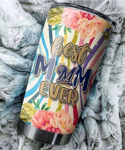 Milwaukee Brewers Cool Flower Best Mom Ever MLB Tumbler with a Stylish Design and MLB Logo