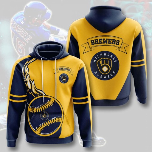 Milwaukee Brewers Customized All Over Print 3D Hoodie for Sports Fans